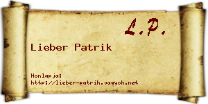 Lieber Patrik névjegykártya